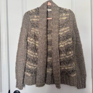 LOFT Taupe Cable Knit Sweater